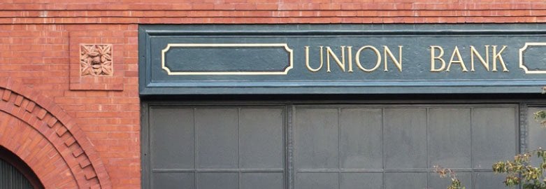 Union Bank branch in a historic red brick building